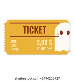 Lustige Halloween-Ticket. Geben Sie eine Coupon Vektorgrafik Vorlage für Halloween Party.Papierticket Stub und Eintrittskarte mit Halloween-Symbole.Vektorillustration EPS 10.