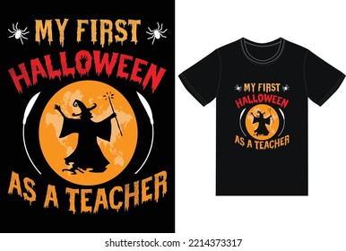 Funny Halloween T-Shirt Design Vektorvorlage. 