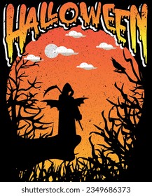 Funny Halloween T-shirt Design vector