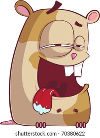 Funny hamster cartoon. Vector