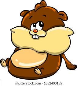 Funny hamster, illustration, vector on white background