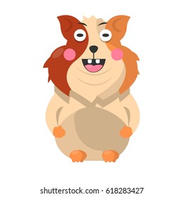 Funny hamster pet full length portrait on white