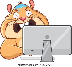 Funny Hamster sticker emotions set