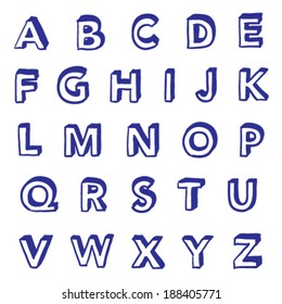Funny Hand Drawn Blue Comic Cartoon Font