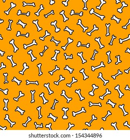 Funny hand drawn bones Halloween seamless pattern.