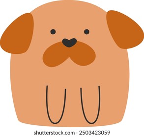 Funny Hand Drawn Dog Vector Illustration