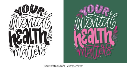 Funny hand drawn doodle lettering postcard. tee print, mug print, t-shirt design.