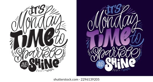 Funny hand drawn doodle lettering postcard. tee print, mug print, t-shirt design.