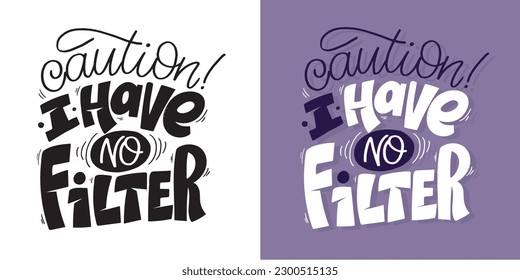 Funny hand drawn doodle lettering postcard, t-shirt design, tee design, mug print.