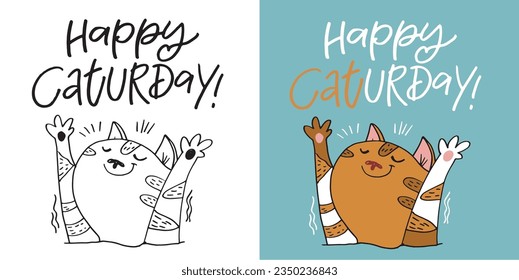 Funny hand drawn doodle lettering poster about cat. Cat lover, pet. Pet lover art