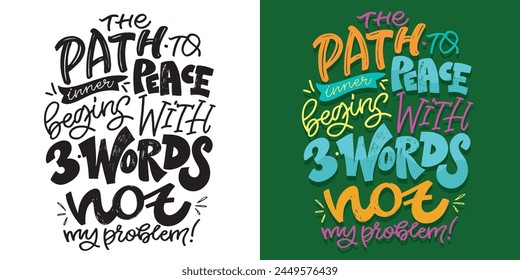 Funny hand drawn doodle lettering postcard quote. T-shirt design, clothes print, mug print. Lettering art.