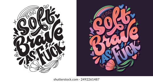 Funny hand drawn doodle lettering quote. Lettering for t-shirt design, mug print, bag print, clothes fashion. 100% hand drawn vector image.