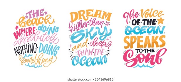 Funny hand drawn doodle lettering quote about summer time. Lettering for t-shirt design, mug print, bag print, clothes fashion. 100% hand drawn vector image. Summer vibes.
