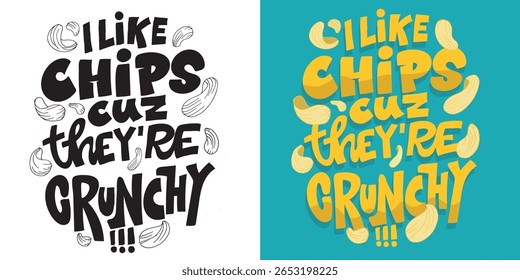 Funny hand drawn doodle lettering quote about good food. Lettering for t-shirt design, mug print, bag print, clothes fashion. 100% hand drawn vector image.