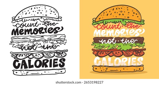 Funny hand drawn doodle lettering quote about good food. Lettering for t-shirt design, mug print, bag print, clothes fashion. 100% hand drawn vector image.