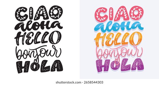 Engraçado mão desenhada doodle citação de letras. Cartas para design de camiseta, impressão de caneca, impressão de saco, moda de roupas. 100% de imagem vetorial desenhada à mão.