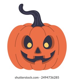 Funny hand drawn halloween pumpkin vector illustration