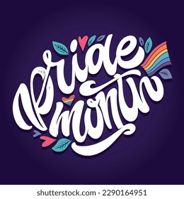 Divertidas letras dibujadas a mano sobre el amor. Mes del orgullo, amor trans.