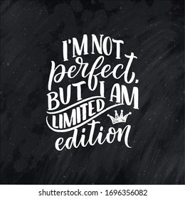 Funny hand drawn lettering. Cool phrase for print and poster design. Inspirational feminism slogan. Girl power quote. Greeting card template. Vector illustration
