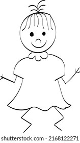 Funny hand drawn stick figure design for print or use as poster, card, flyer or T Shirt