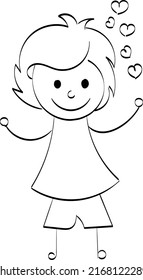 Funny hand drawn stick figure design for print or use as poster, card, flyer or T Shirt