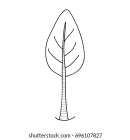 Funny hand drawn tree. Vector.