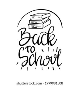 Funny Hand Lettering Back to School. Greeting Card for Print. Greeting Card Template. Vector Illustration