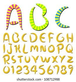 funny hand writing stripes font