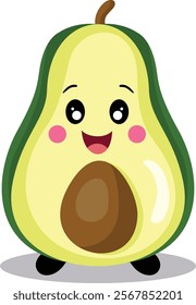 Funny happy avocato character mascot
