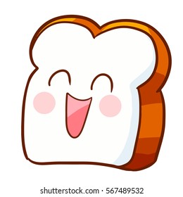 Funny and happy bread smiling - vector.