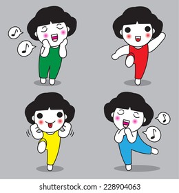 Funny and Happy characters illustration