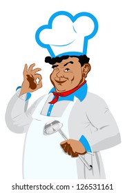 Funny happy Chef on a white background.Vector