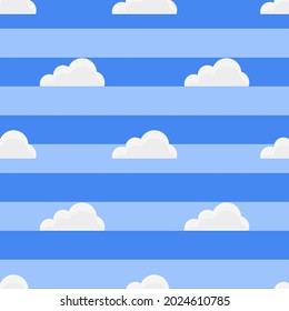 nube feliz divertida en azul cielo patrón sin fisuras