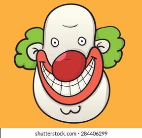 Funny happy clown head