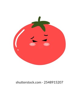 Funny happy cute happy small smiling tomato