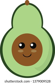 Funny happy cute happy smiling avocado