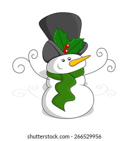Funny Happy Cute Snowman Character
