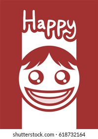 funny happy face draw