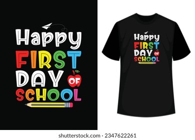 Funny Happy First Day of School Teacher Student Welcome Back to School Boys Girls Kid T-Shirt