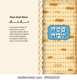 Funny Happy Jewish Passover greeting card. Vector illustration