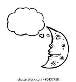 caricatura divertida de luna feliz