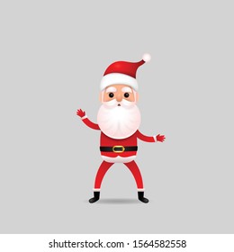 Funny happy Santa Claus character on background. Merry Christmas and Happy New Year. Holiday greeting card. Lifestyle and Holiday concepts.Vector design illustrations.