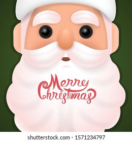 Funny happy Santa Claus character on background. Merry Christmas and Happy New Year. Holiday greeting card. Lifestyle and Holiday concepts.Vector design illustrations.
