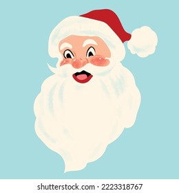 Funny happy Santa Claus character design.