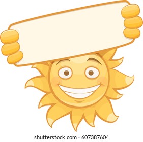 Funny happy sun laughs. 