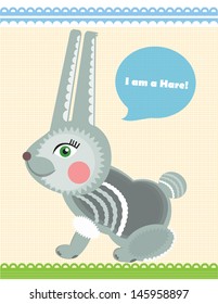Funny hare with place for text