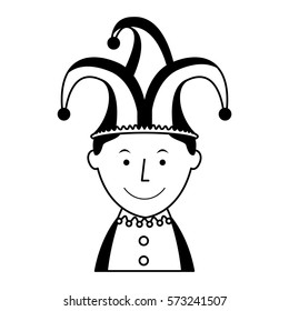 funny harlequin avatar character vector illustration design