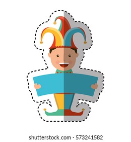 funny harlequin avatar character vector illustration design
