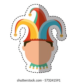 funny harlequin avatar character vector illustration design