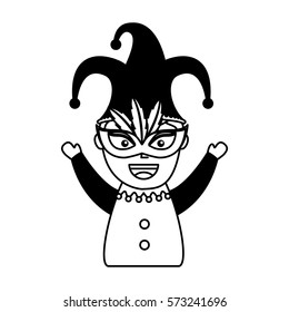 funny harlequin avatar character vector illustration design